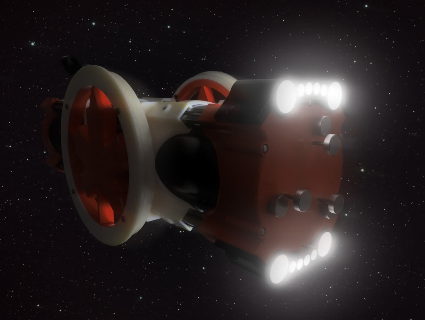 Render of the battery counterweight on the telescope