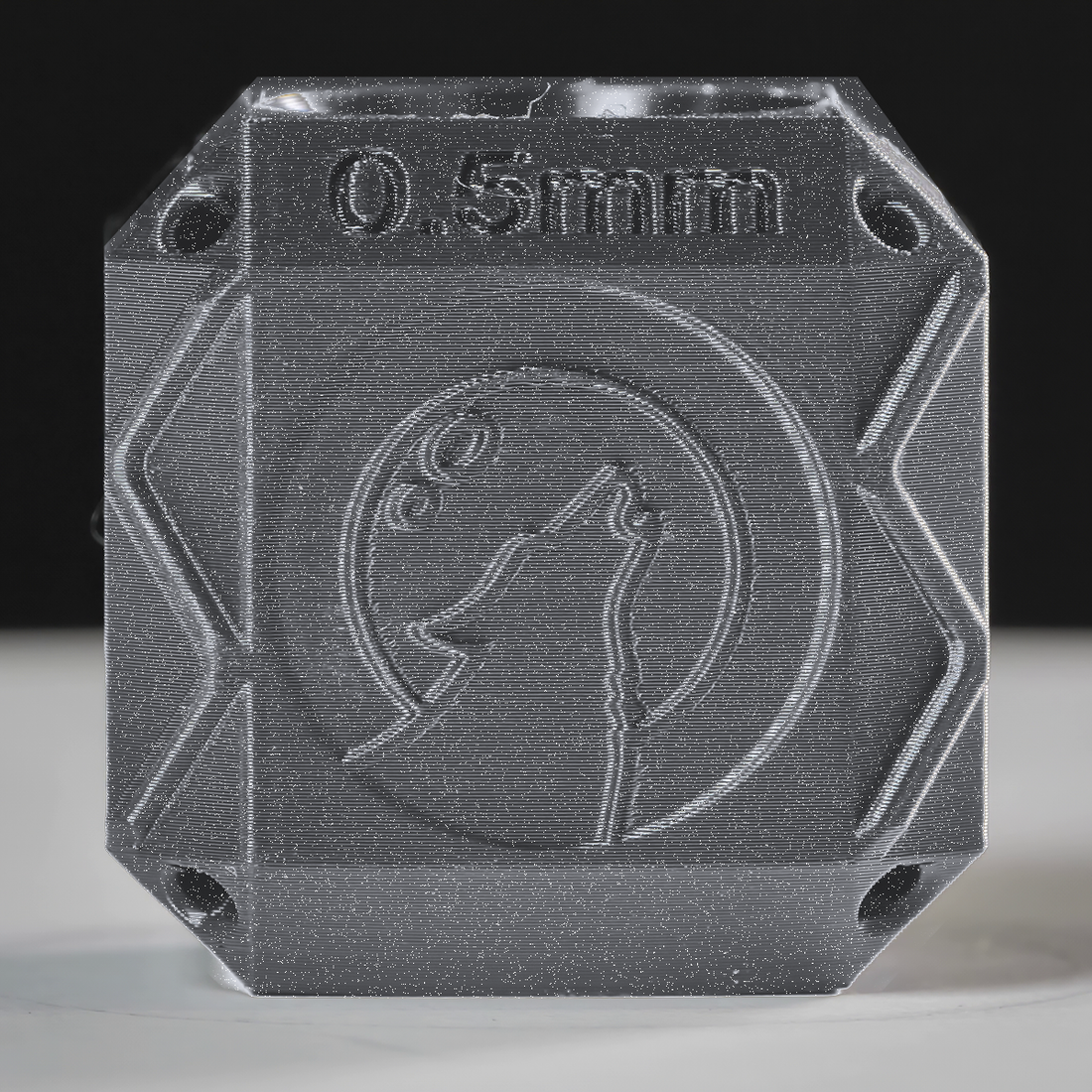 Representative image – Tundra3D ABS Pro Sparkling Galaxy Grey Filament, 0.5mm test cube