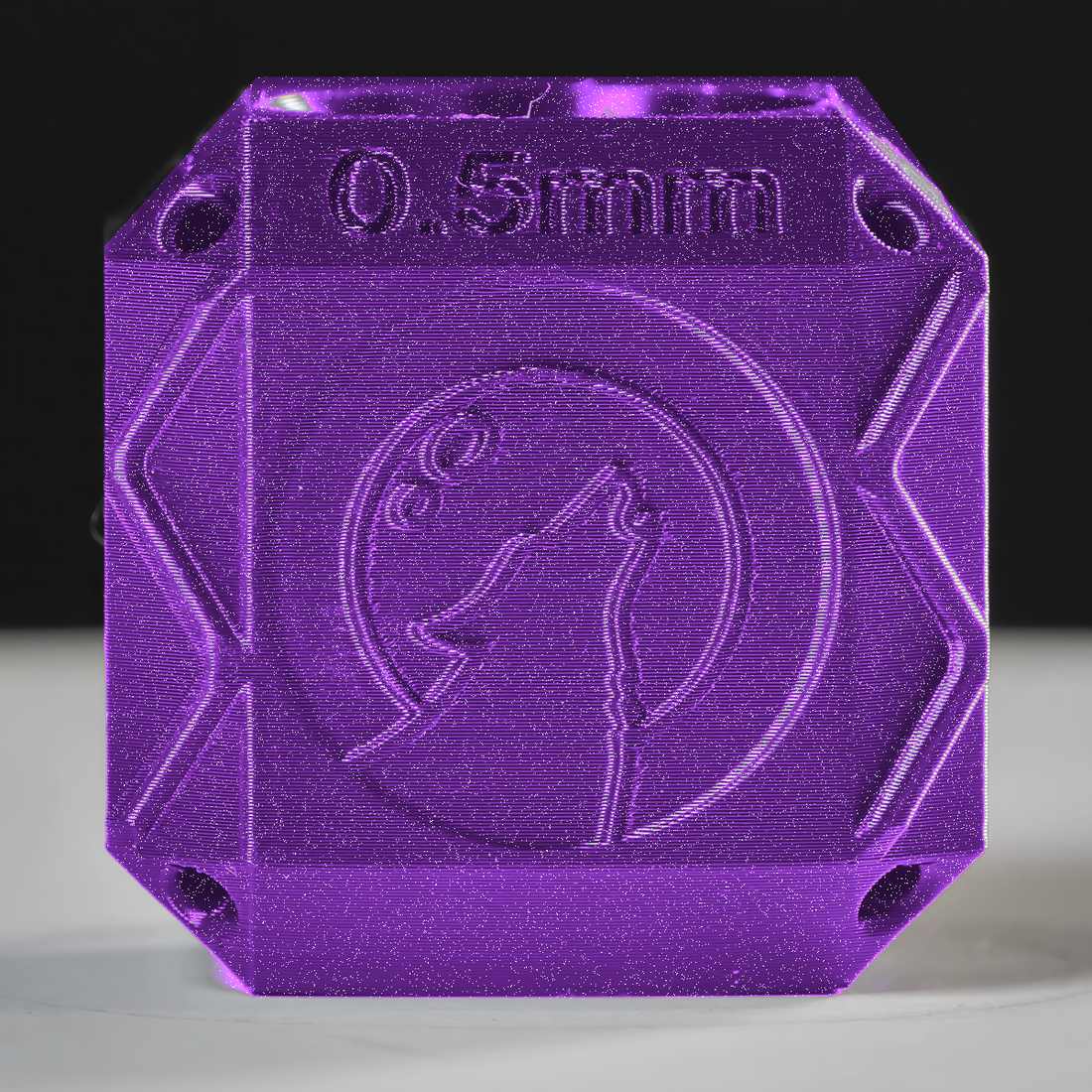 Representative image – Tundra3D ABS Pro Sparkling Galaxy Purple Filament, 0.5mm test cube