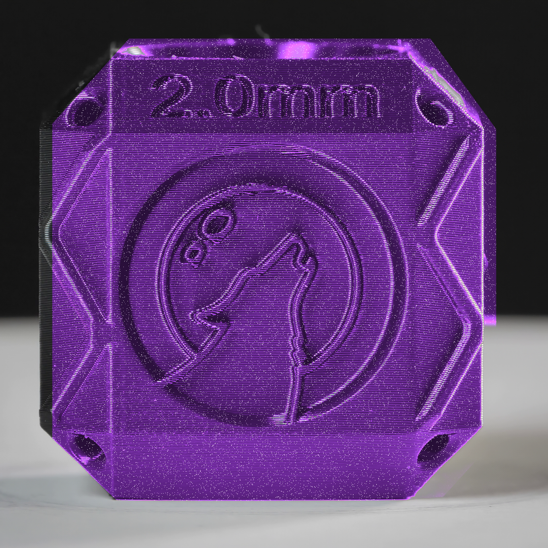 Representative image – Tundra3D ABS Pro Sparkling Galaxy Purple Filament, 2mm test cube