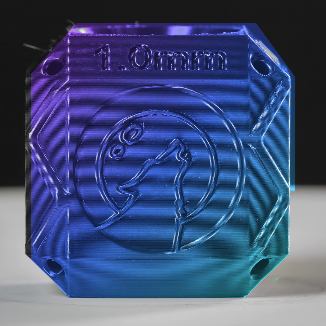 Representative image – Tundra3D ASA Chameleon Nebula Purple Filament, 1mm test cube
