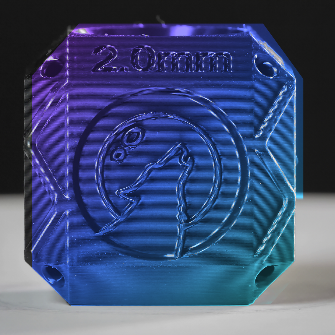 Representative image – Tundra3D ASA Chameleon Nebula Purple Filament, 2mm test cube
