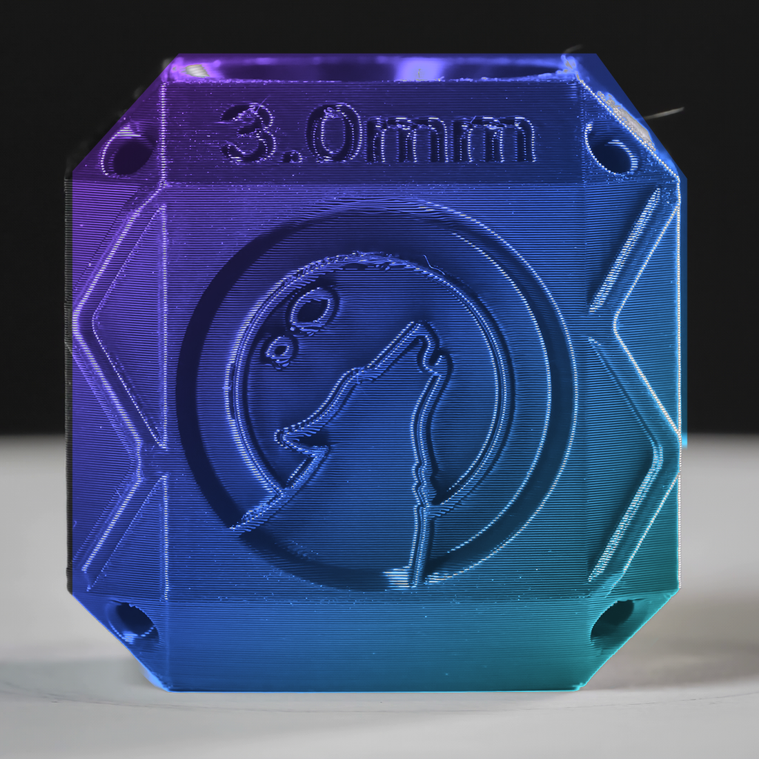 Representative image – Tundra3D ASA Chameleon Nebula Purple Filament, 3mm test cube
