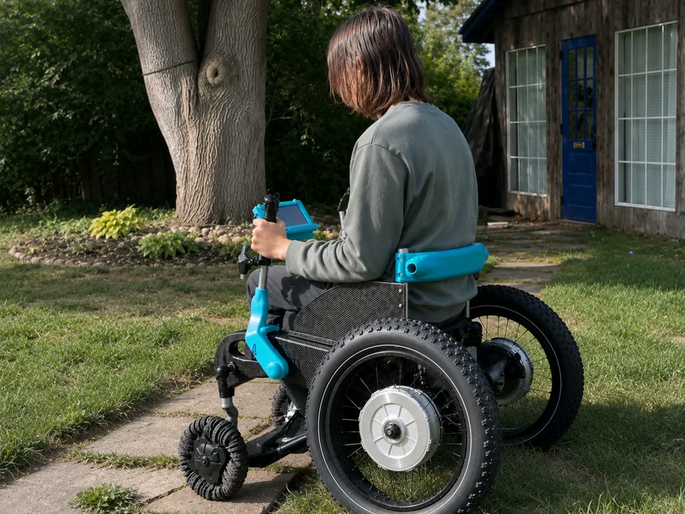 Electric off-road wheelchair