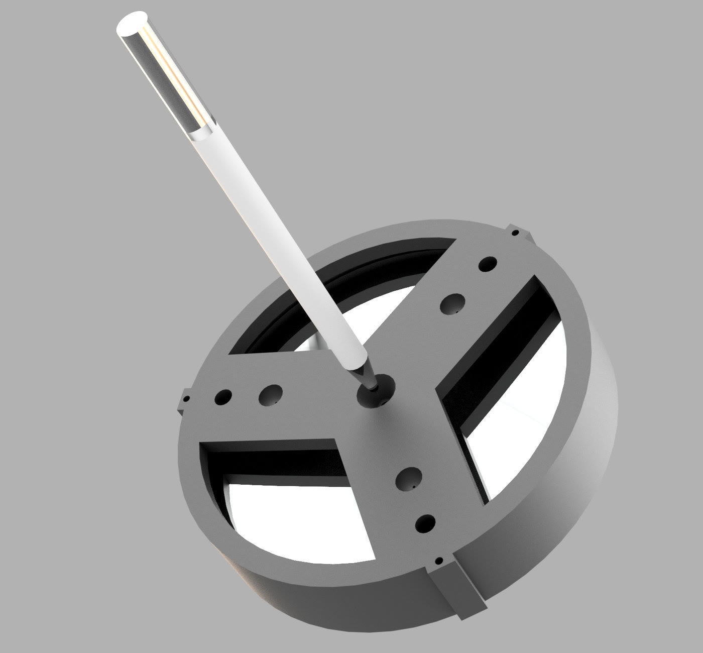 Render of the flipped mirror cell guiding a marker to the mirror centre